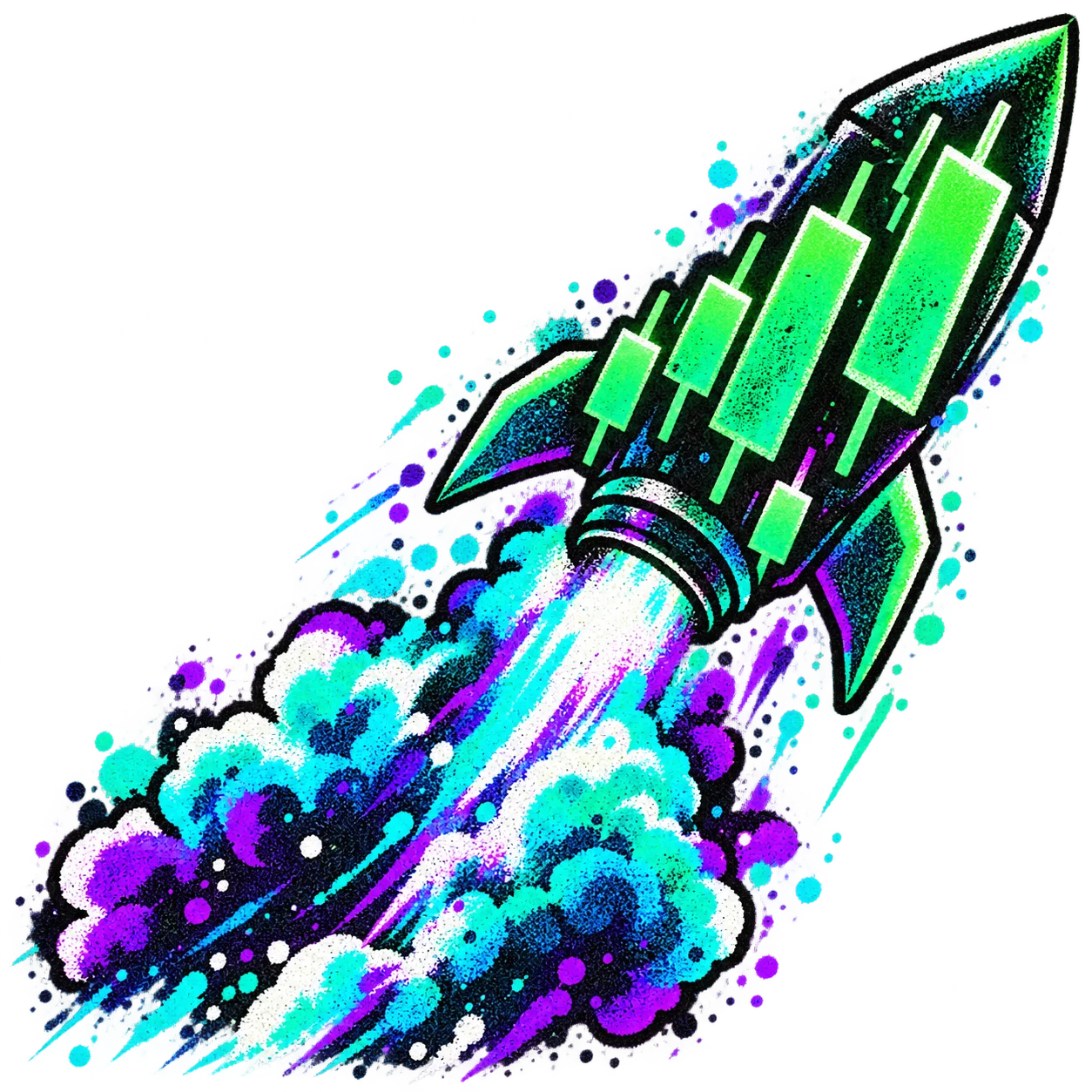 Green candlestick rocket